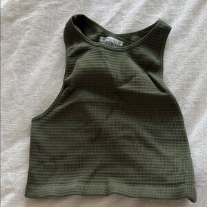 Cropped athletic ribbed top